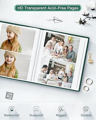 Miniatura 4 de Popotop Álbum de fotos de 4 x 6  200 fotos libros con 200 bolsillos horizontales, álbumes de cubierta de lino para familia, boda, aniversario, fotos