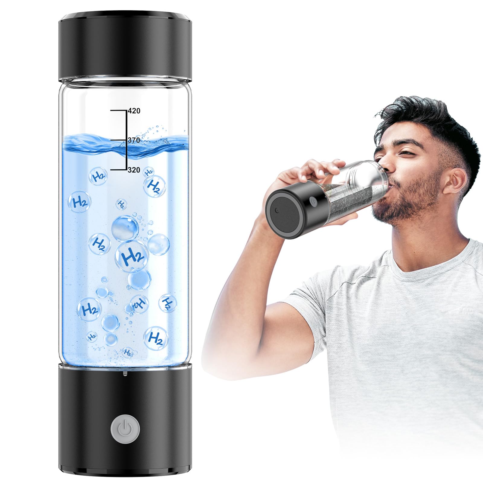 MOVOCA Upgraded Hydrogen Water Bottle, 3min 2200PPB, Fast Hydrogen