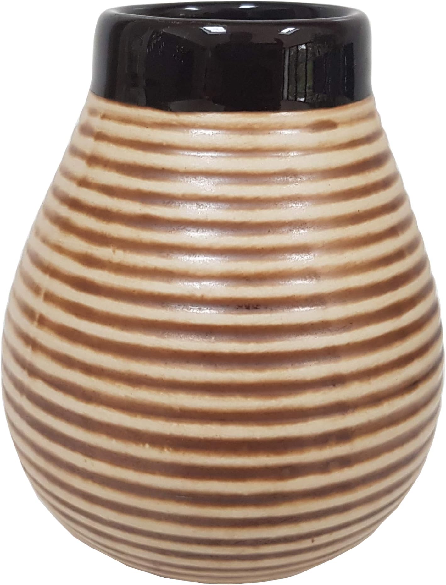 Gaucho Bruno Large Ceramic Yerba Mate Cup - Reusable, Slip-Proof Gripping and Easy Cleaning - Retains Heat, Ideal for Teabags - for Home and Travel Use - Brown
