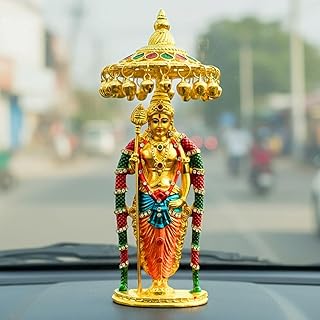 Yaa Catchy Lord Murugan to Your Car Dashboard Golden Idol with Crystal Stones Pooja &amp; Office Hindu God Kartikeya ensuring ...