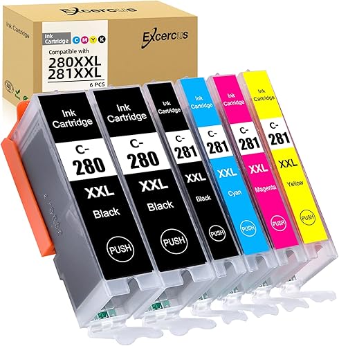 Cartucho de tinta de repuesto compatible para Canon PGI-280 XXL CLI 281 compatible con Canon Pixma TR7520 TR8520 TS6120 TS6220 TS6320 TS8120 TS8220