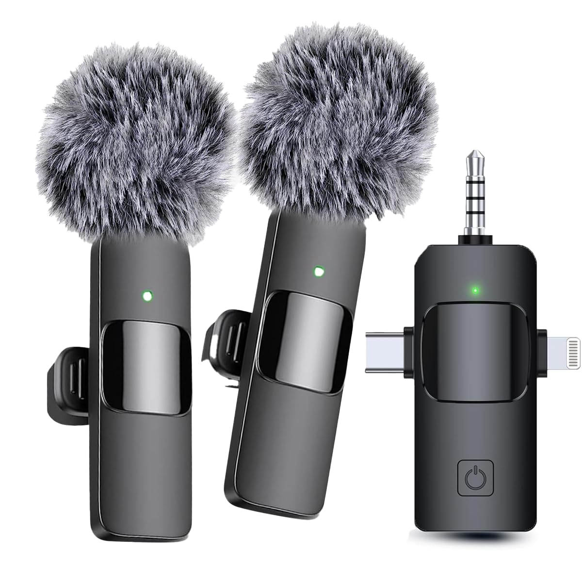 Mini Mic Pro 3 in 1 Wireless Lavalier Microphones for iPhone, iPad, Android, Camera, USB-C Microphone, 7-Hour Battery, Mini Microphone with Noise Reduction for Video Recording, Vlog, YouTube, TikTok