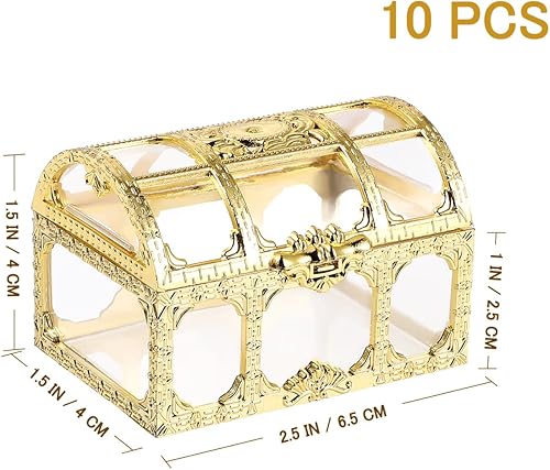 Miniatura 2 de Amosfun 10 mini cajas de dulces del cofre del tesoro, cajas de recuerdo vintage para recuerdos de boda, cumpleaños, fiestas, suministros de 1.5 x