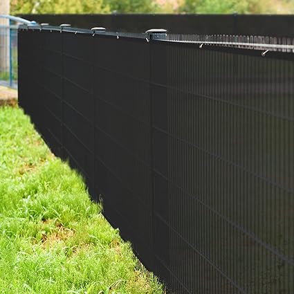 HIPPO - Safety & Privacy Screen Fence Heavy Duty Shade Net with Polyester Band, Brass Eyelets & Tie Cords (7 ft 8 in X 50 FT, Black)