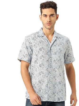 Black Printed Men's Pure Cotton Formal Shirt