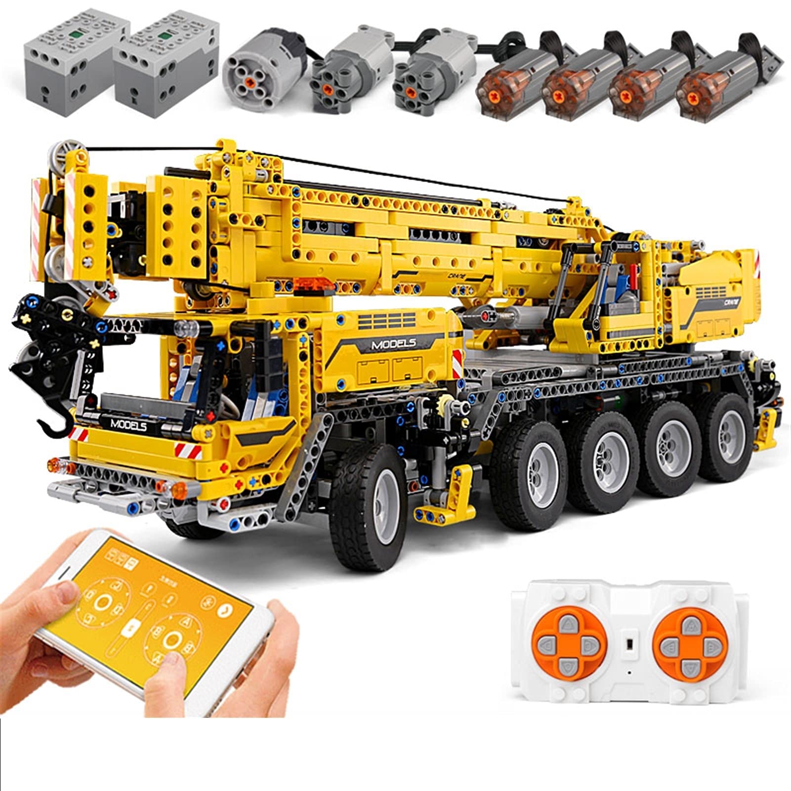 HAOHAO 2590PCS My Own Creation High-Tech Motor Power Mobile Crane Mk II Truck Model sets Building Blocks Bricks Kids DIY Toys Christmas Gifts (Color : 2590PCS)