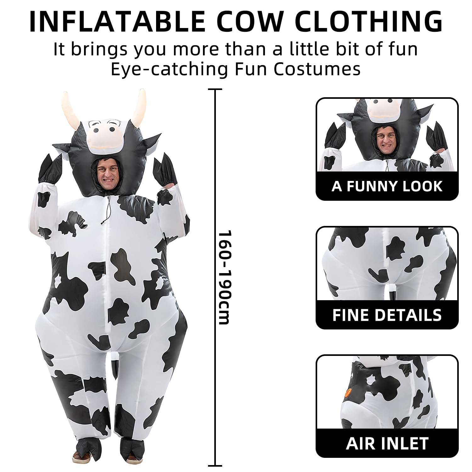 XAMOFAN Costume da Mucca di Maiale Gonfiabile Costume Costume gonfiabile Cosplay Halloween Roleplay Party Holiday per Adulti