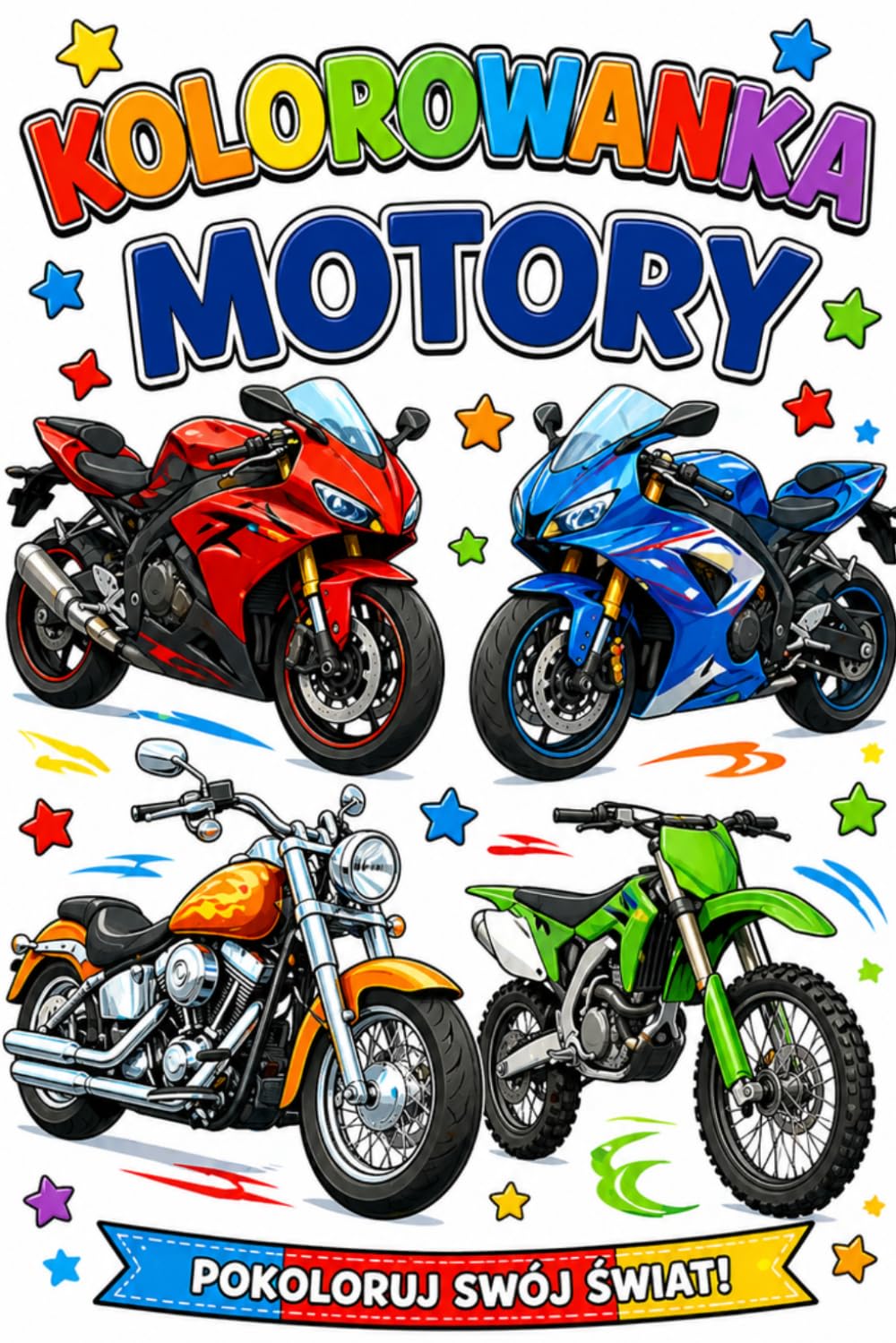 Kolorowanka motory: Pokoloruj swój świat