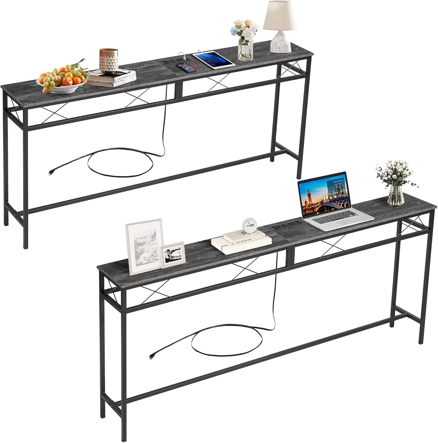 VECELO 71In Extra Long Narrow Sofa/Console Table with