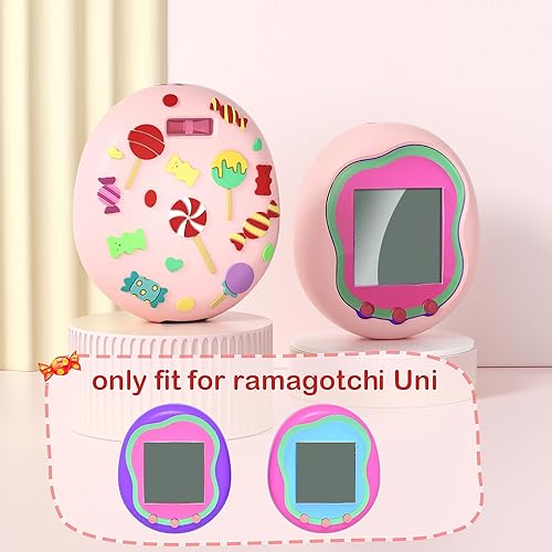 Miniatura 4 de AZURAOKEY Tamagotchi Uni - Funda de silicona para máquina virtual antiarañazos con cordón para el dedo, impermeable, para Tamagotchi Uni Virtual