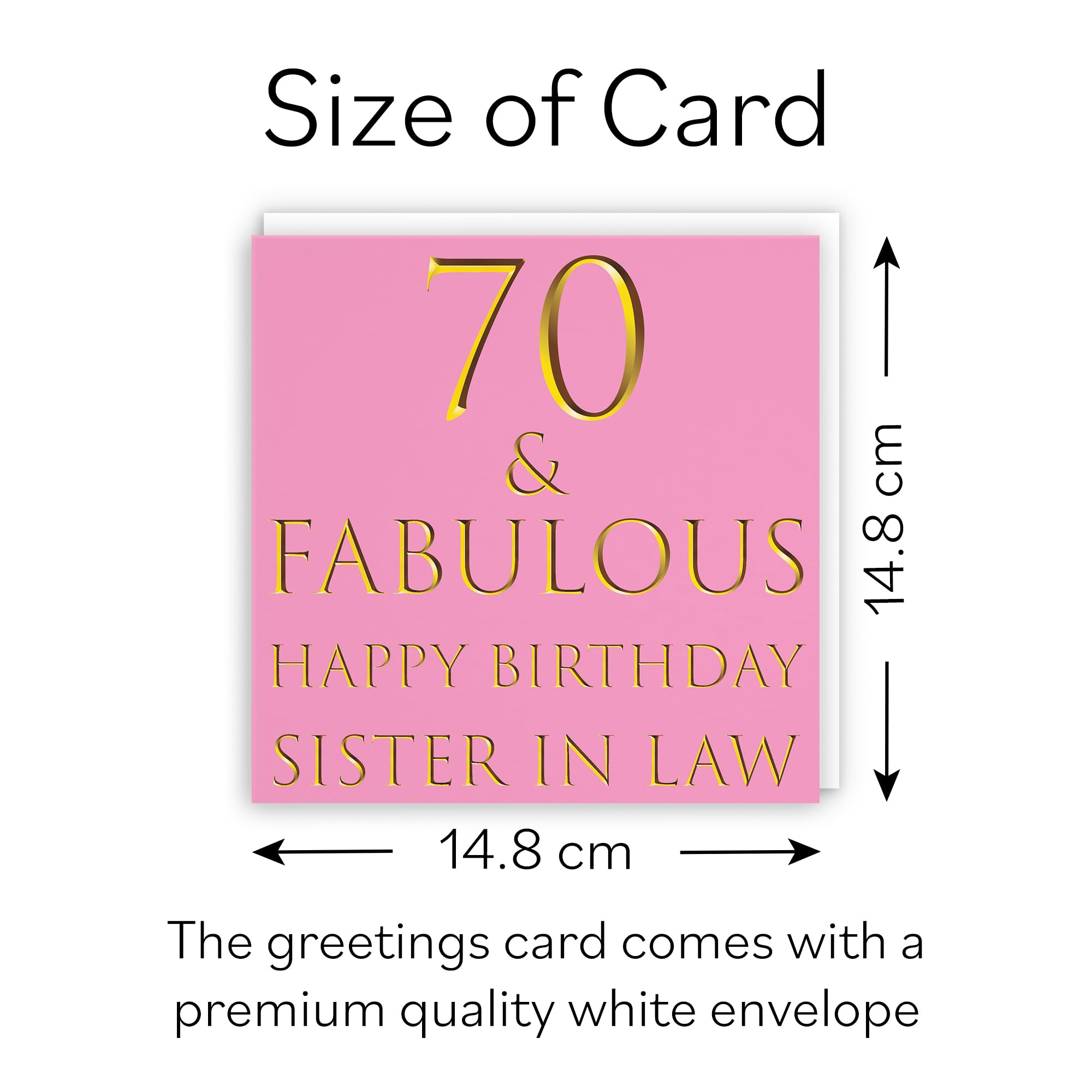 Hunts England Geburtstagskarte Für Tante Zum 70. | „70 & Fabulous“ Mit Golddruck | 148 X 148 Mm Mit Umschlag