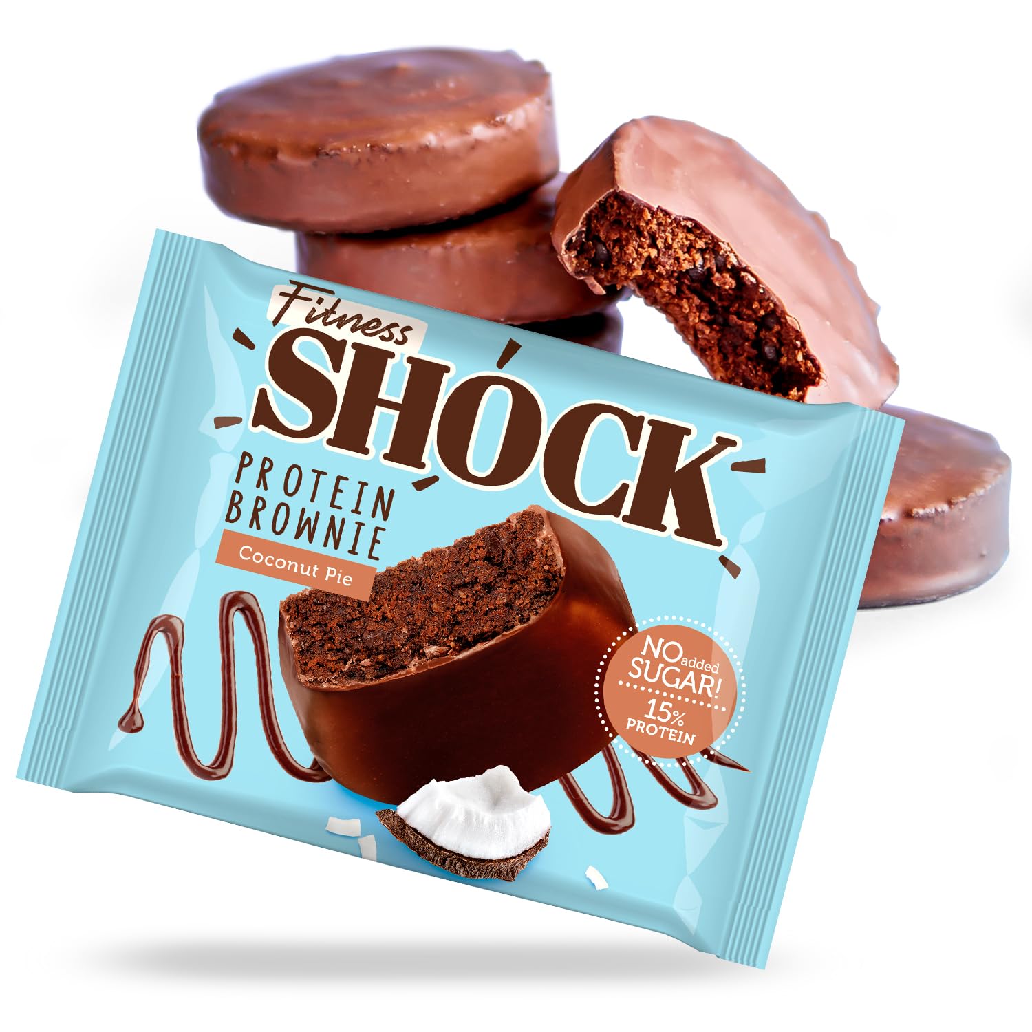 FitnesSHOCK Protein Cookie SchokoBrownie Geschmack Kokos, ohne Zusatz