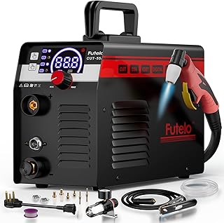 Plasma Cutter 55A, 110V/220V Plasma Cutter Machine with Large LED Display, Contact Arc Start, IGBT Inverter, 1/2” Clean Cut, 2T/4T, Portable Plasma Cutting Equipment for DIY & Workshop