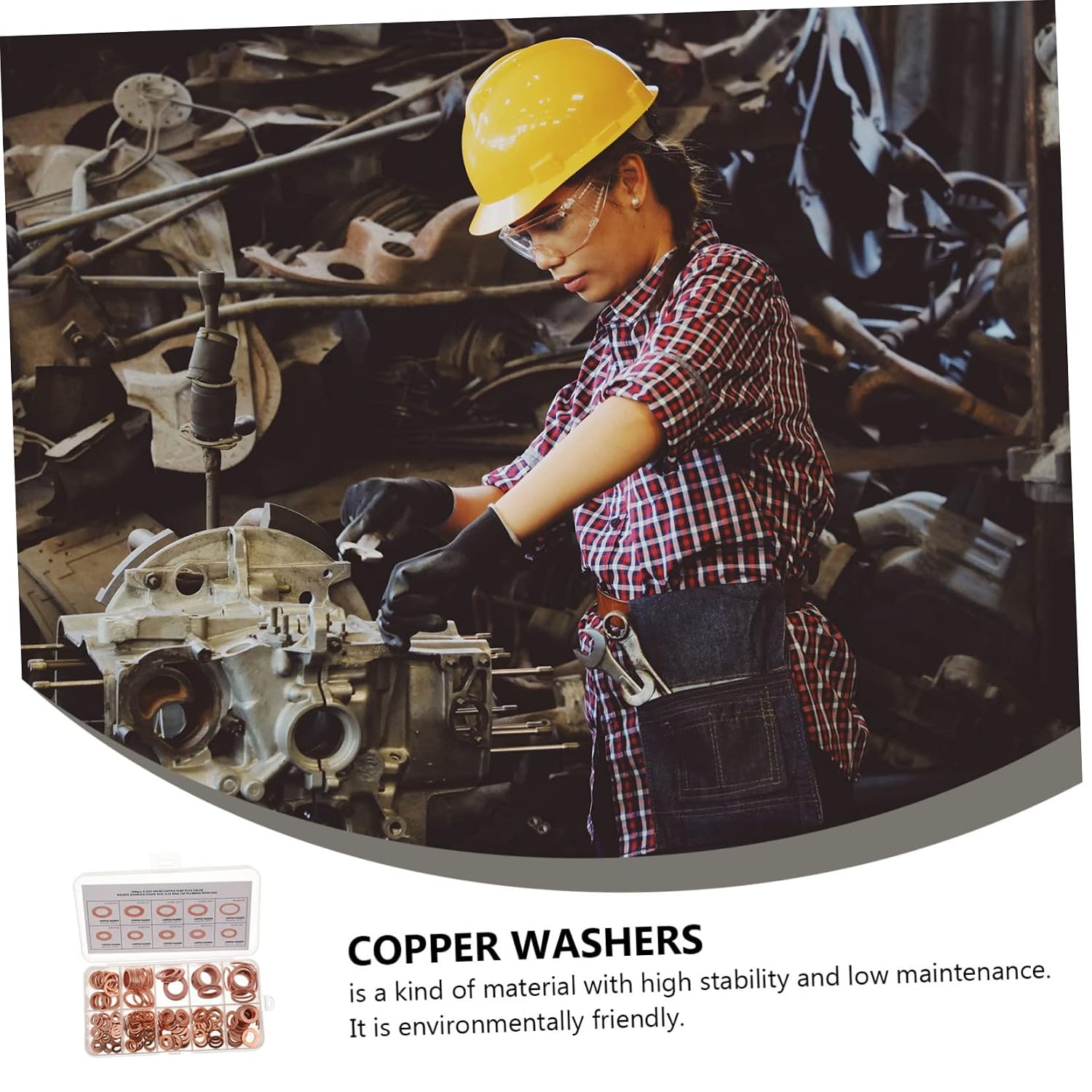 200pcs Copper Flat Washers M5 M14 Sealing Ring Set