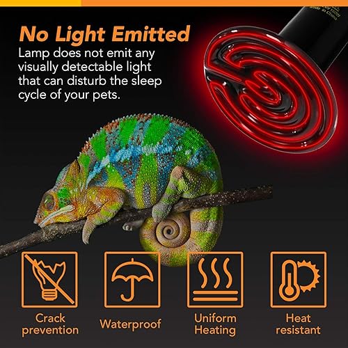 Miniatura 3 de Simple Deluxe Bombilla de cerámica de 100 W, emisor de calor, para reptiles, sin emisor de luz, calentador de gallinero para mascotas anfibias e