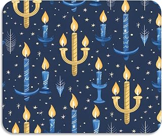 Exnundod Candles on Blue Background Pattern Dish Drying Mat Diatomaceous Earth Dish Drying Mat for Kitchen Counter Bar Table Quick Dry Dishes Pad, 19.7x15.7in