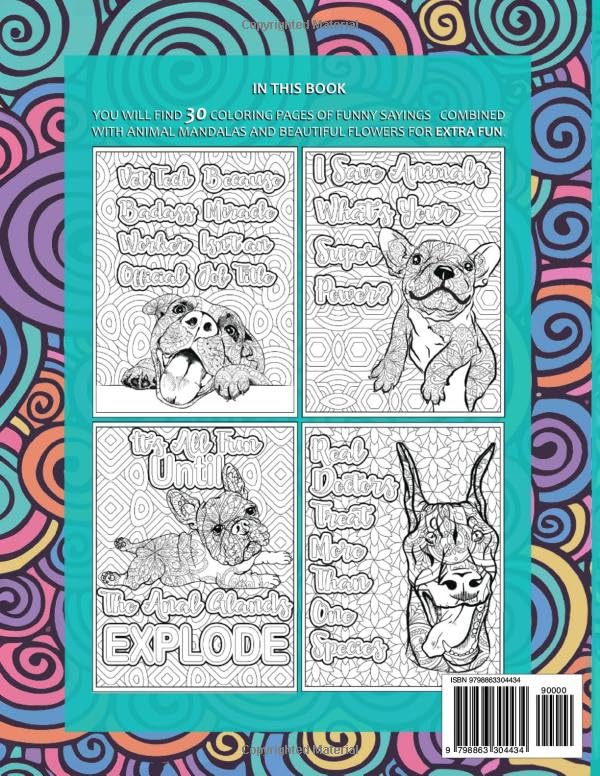 Vet Tech Problems Coloring Book: Is this a poo in my pocket - A Funny & Snarky Veterinary Technician Appreciation Gift Idea image 3
