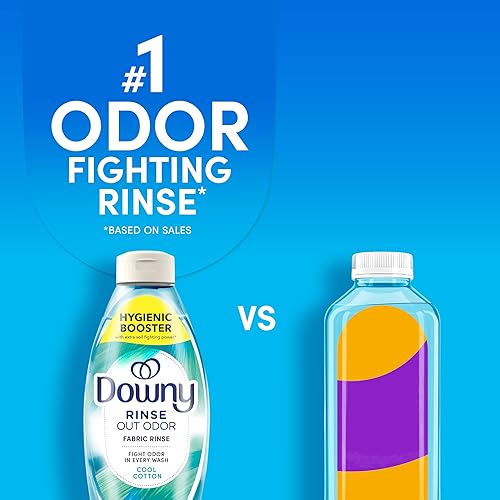 Miniatura 7 de Downy Rinse - Removedor de olores de lavandería, aroma de algodón fresco, suavizante de tela y enjuague para eliminar olores de lavandería, combate