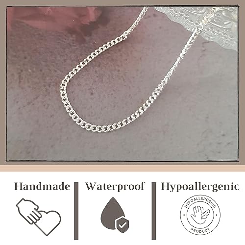 Miniatura 20 de Annika Bella Silver Bracelet, 6.5-7.5 Inches Hand Chain, 925 Silver Stackable Bracelets for Women, Valentines Day Gift, Jewelry for Teens