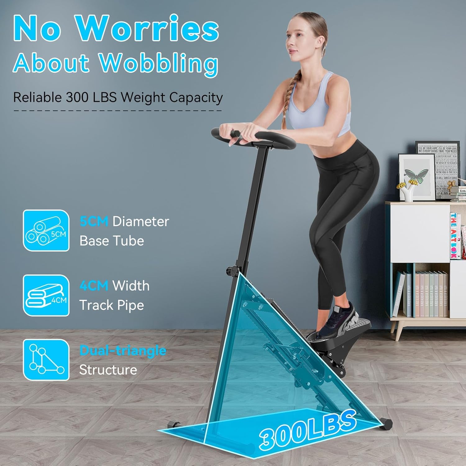 Treppensteiger für Zuhause, Treppensteiger, faltbar, großes Pedal, vertikale Klettermaschine für Ganzkörpertraining, Stepper für Training zu Hause mit 110 kg Tragkraft