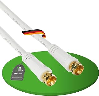 conecto TV Sat Kabel F-Stecker 7,5m, Koaxialkabel TV, 4-fach geschirmt