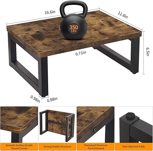 Miniatura 21 de Snughome Taburetes de madera para adultos y niños, taburete de madera maciza portátil para adultos con capacidad para hasta 350 libras, taburete de