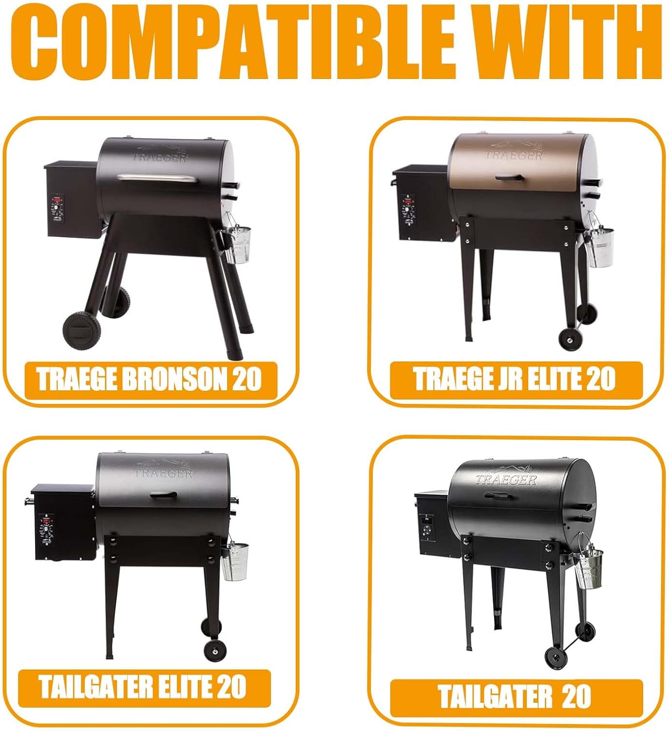 Drip Tray Heat Baffle Replacement Parts for Traeger Tailgater 20 Bronson 20 Unior Elite 20 Pellet Smoker Grill,BBQ Accessories for Traeger BBQ055 BBQ155 TFB29 TFB30 Grease Tray,Stainless Steel