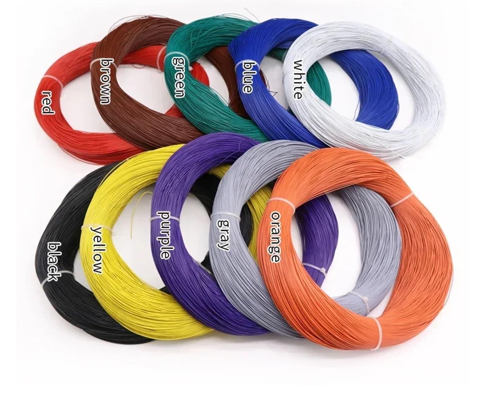 Cable electrónico UL1571 de 50M 32 30 28 26 24 22 20 18 16 AWG Cable de línea Ambiental de Cobre estañado Aislado con PVC(Blue 50m,22AWG)
