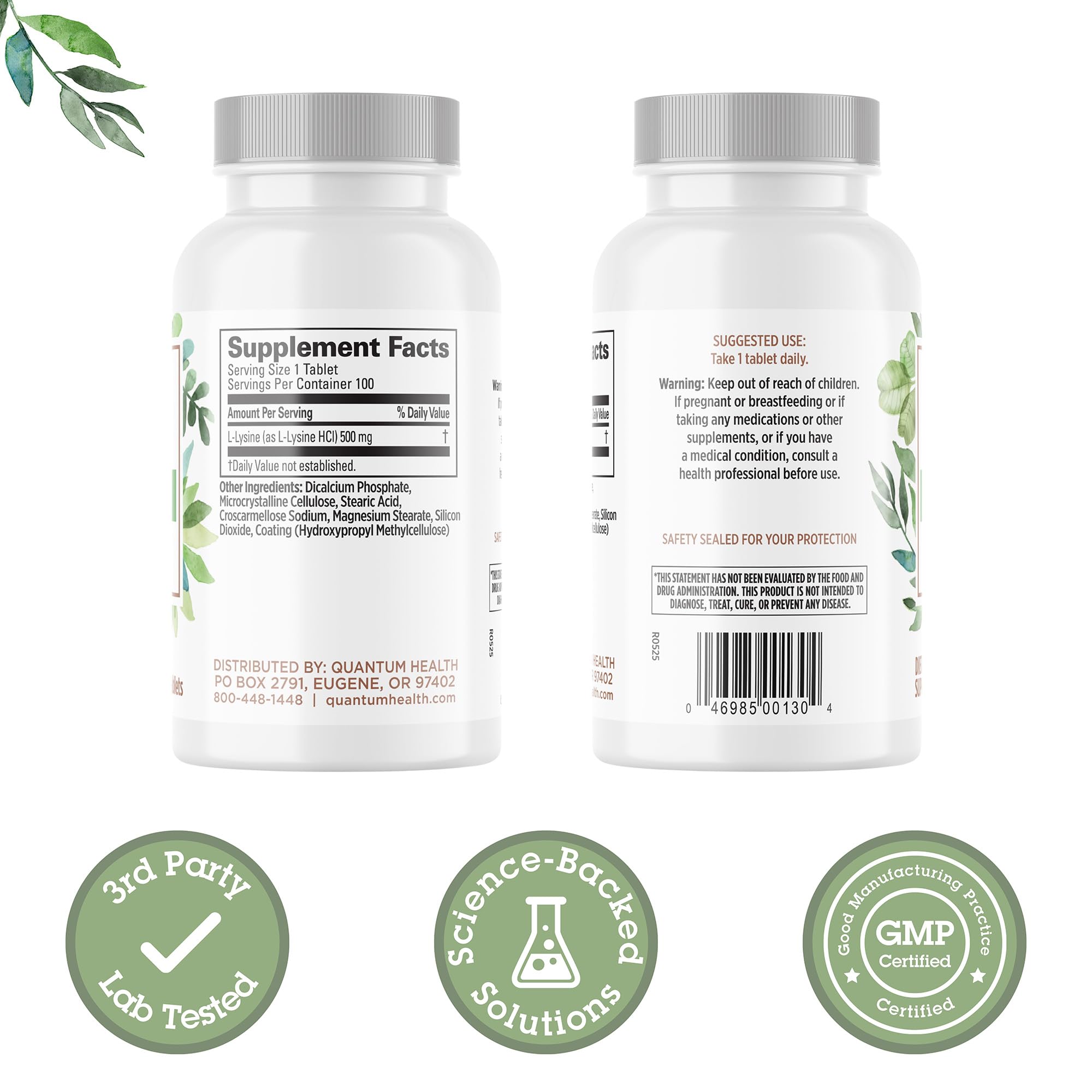 Quantum Health L-Lysine 500 mg Essential Amino Acid Supplement, 100 Tablets — Amazon image 2