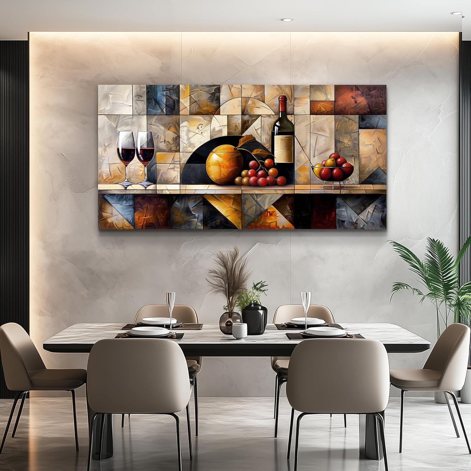 lianyibo Large Wall Decor For Living Room Canvas Wall Art For Kitchen Bedroom Wine Glass Landscape Painting Farmhouse Pictures(50x100/Frameless)