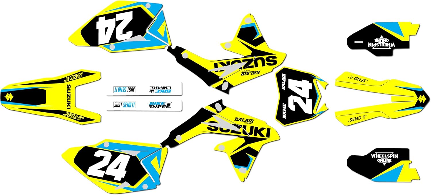 Graphics Kit for Suzuki RMZ450 (2008-2017) Instinct Series Red 16 Mil-Dirt Bike Custom Racing Graphics Decals Stickers Kit, no-Plastics