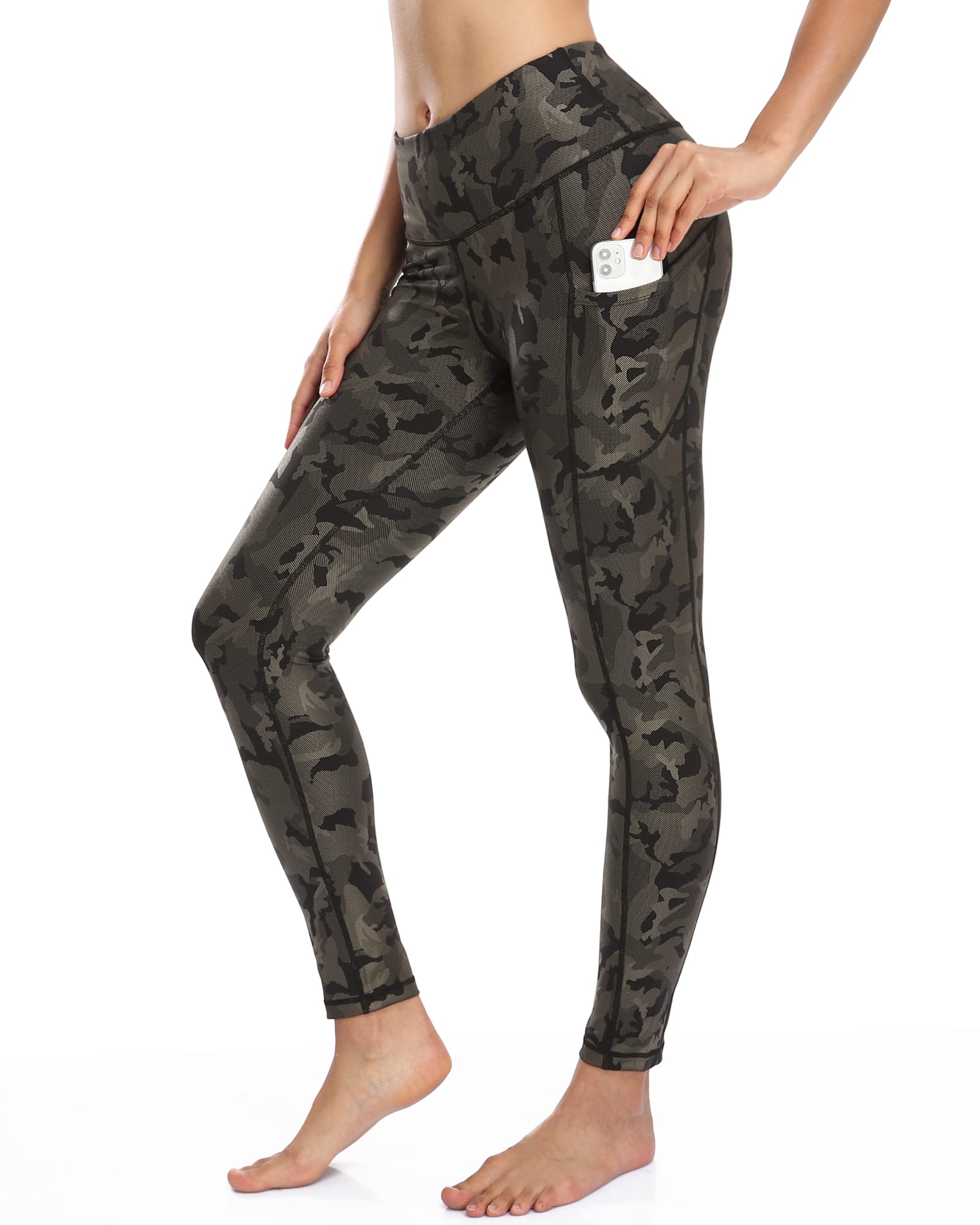 CAMBIVO Leggins Sportivi Donna, Leggins Push up a Vita Alta, Leggings Palestra Pantaloni Yoga Pants Elasticizzati Lunghi con Tasche per Fitness, Pilates, Sport, Gym, Running, Tempo Libero