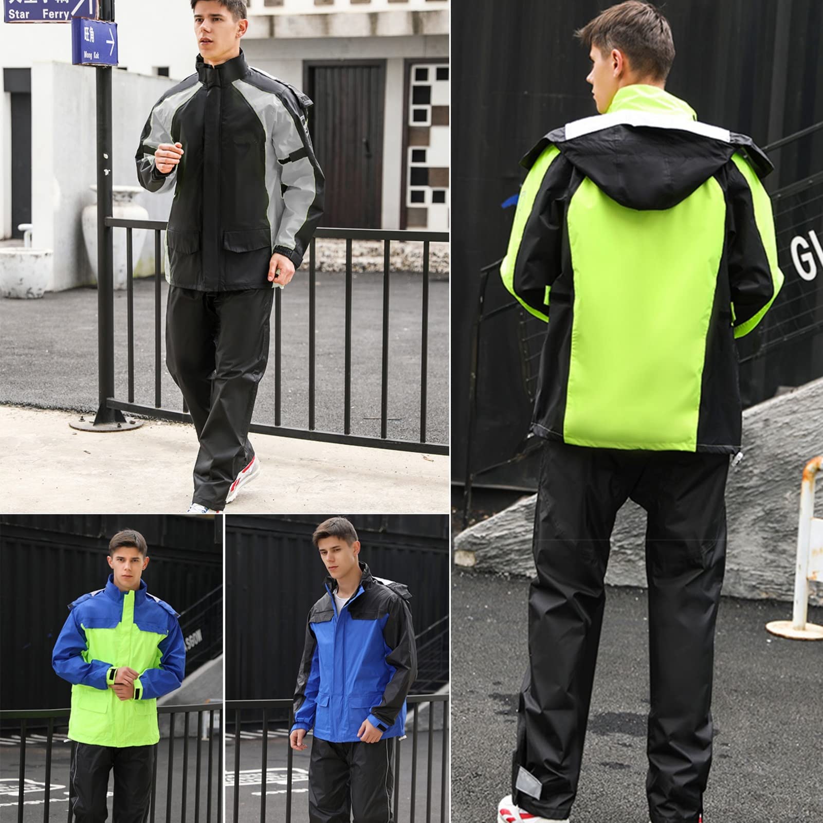 Poncho impermeable Poncho impermeable para adulto, Chaqueta impermeable for lluvia, traje de lluvia for hombre, chaqueta impermeable for lluvia, impermeable ligero, ropa impermeable con capucha a prue