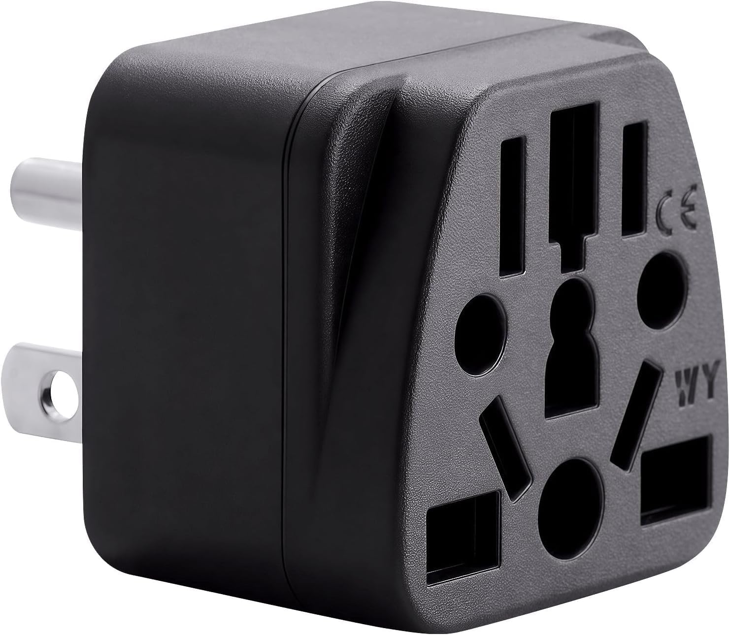 Unidapt US Travel Plug Adapter, EU,AU,UK,NZ,CN,in to USA (Type B), Grounded 3 Prong USA Wall Plug, EU to US Travel Adaptor and Converter, Power Outlet Charger (1-Pack)