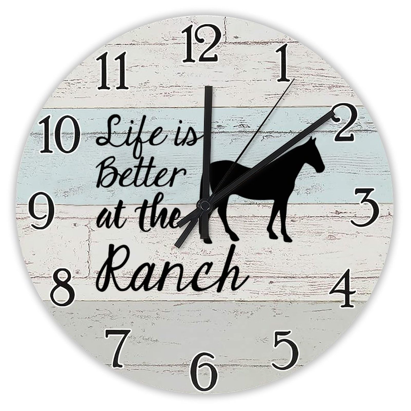 Horloge murale en bois avec dicton inspirant et cadran 38cm