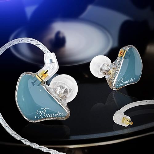 Miniatura 5 de BASN Bmaster - Auriculares triples con dos cables desmontables aptos para ingeniero de audio, músico (azul)