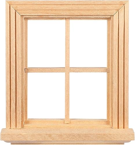 Toyvian Muebles de casa de muñecas Mini marco de ventana Modelo Pequeño marco de ventana de madera Muebles en miniatura Muñeca Mini ventana