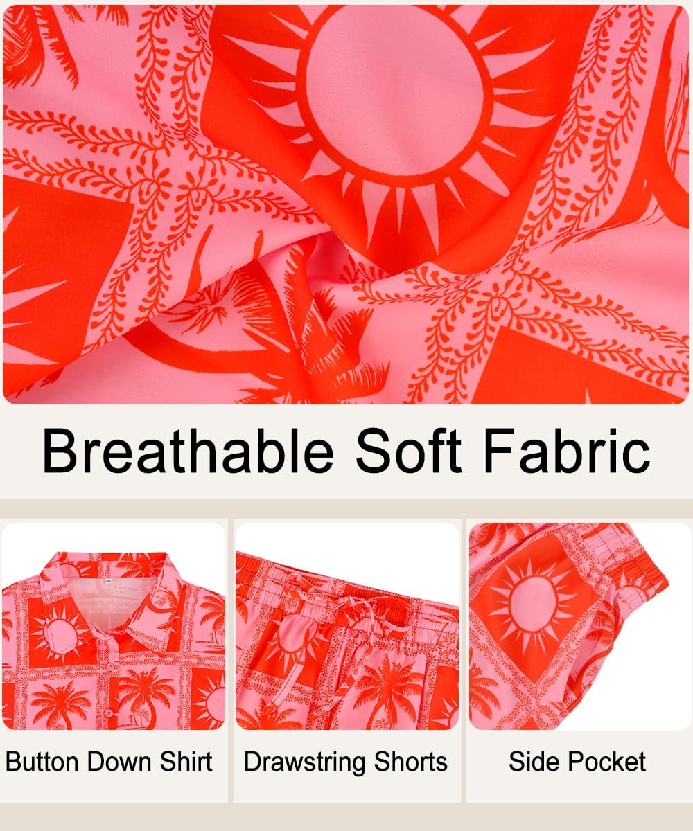 CARCOS Women's Plus Size 2 Piece Sets Summer Top and Shorts Set Short Sleeve Vacation Casual Tracksuit Outfit XL-5XL