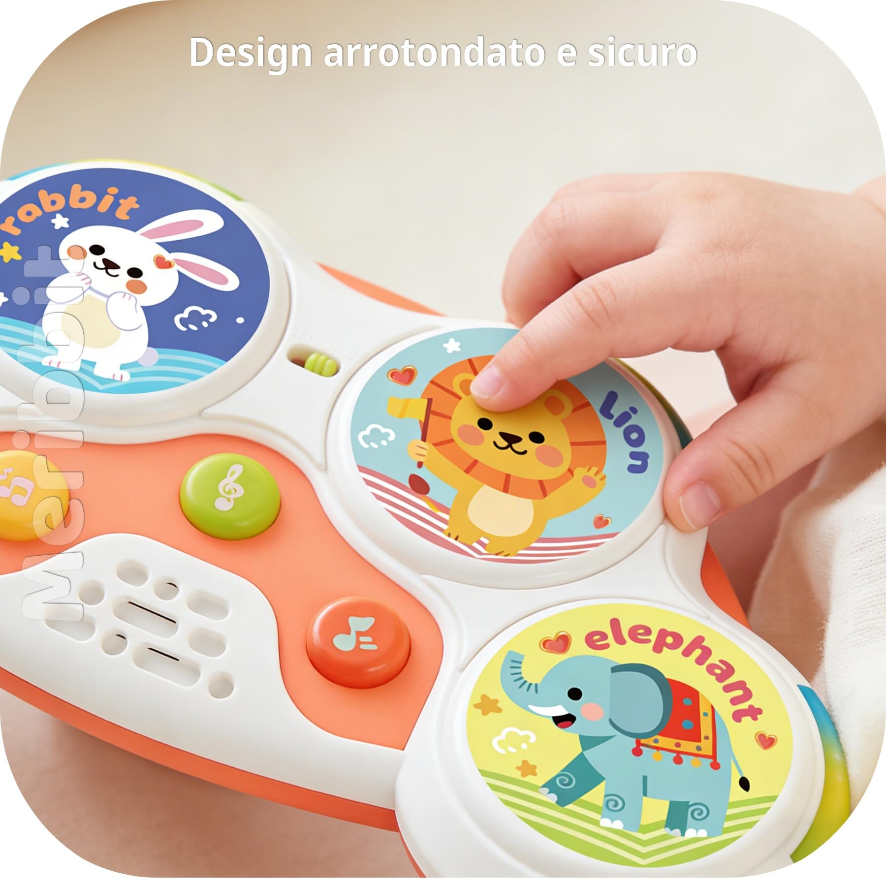 Tamburo Bambino Musicale Interattivo Giochi Bambini 1 Anno con Luci e Suoni Sincronizzati Strumenti Musicali Bambini Design Sicuro Portatile Regalo Educativo