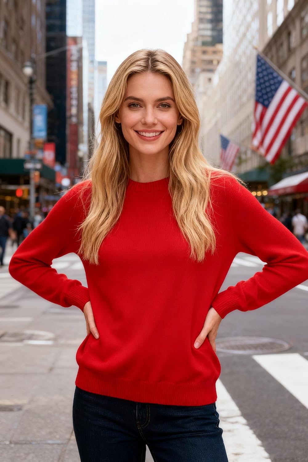 SANGTREE Women's Sweaters Crewneck Long Sleeve Soft Knit Pullover Jumper Tops Casual Fall Sweaters - Image 3