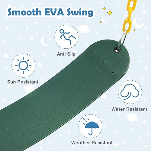 Miniatura 4 de Costzon Cúpula de escalada con columpio, 10 pies para gimnasio de jungla al aire libre, juguetes de escalada para niños pequeños, juego de patio de