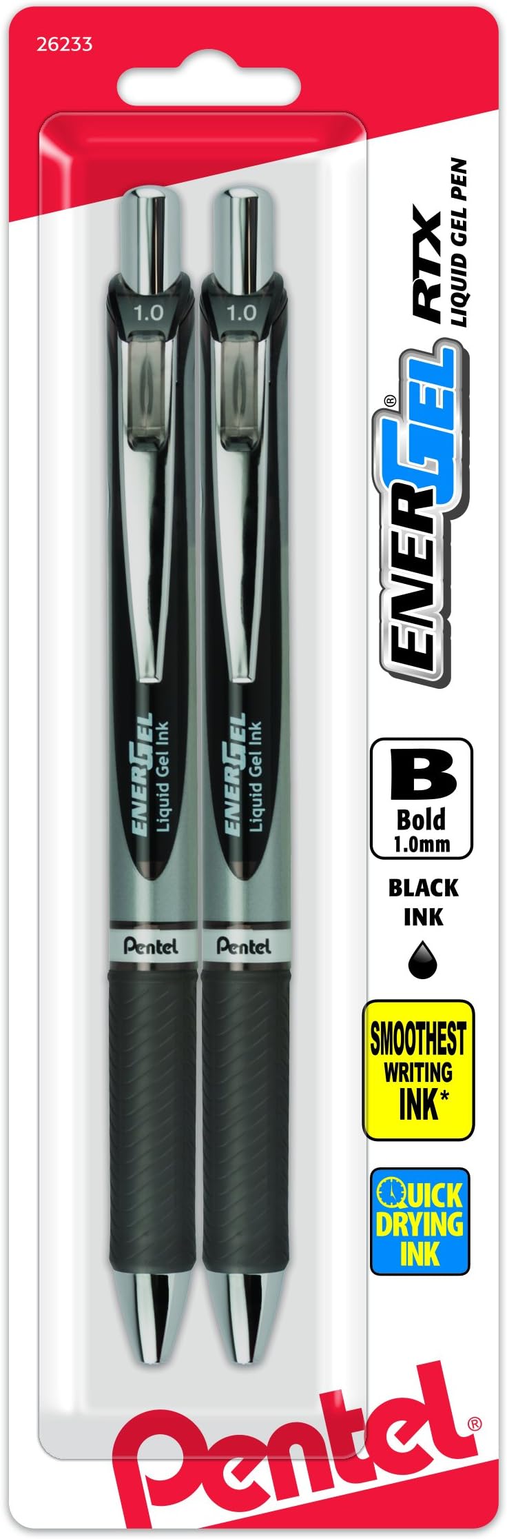 Pentel Gel Roller Pen/Fabric, Bold Point, 1.0mm, Smudge