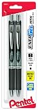 Pentel Energel RTX Retractable Liquid Gel Pen, Bold Line, Metal Tip, Black Ink Pack of 2 (BL80BP2A) – view 1