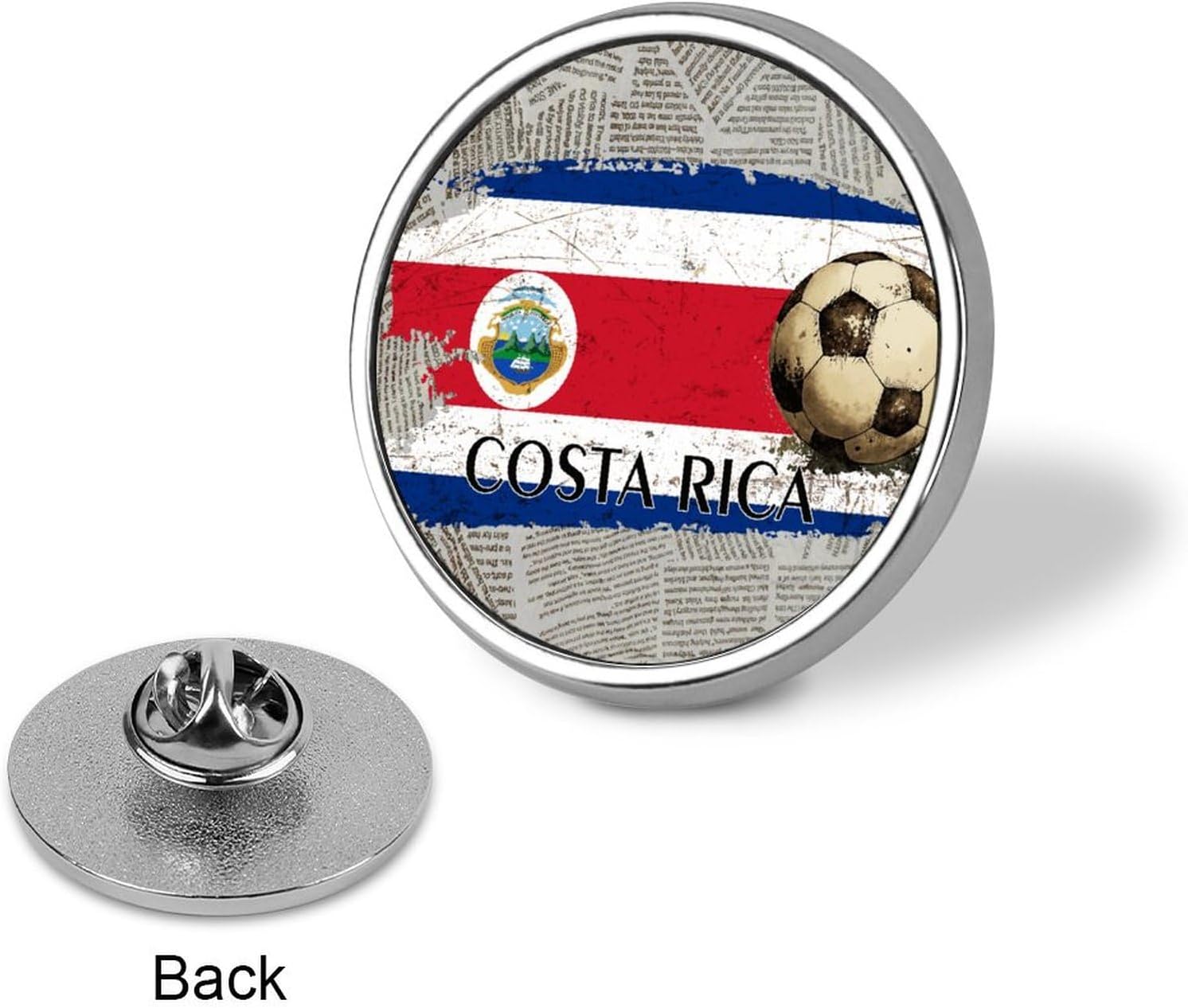 Costa Rica Flag Football Pins Sets Team Athlete National Day Lapel Pin National Flags Button Pins Badge Pins Bright Lapel Pin For Clothing Bags And Lanyards Housewarming Gift