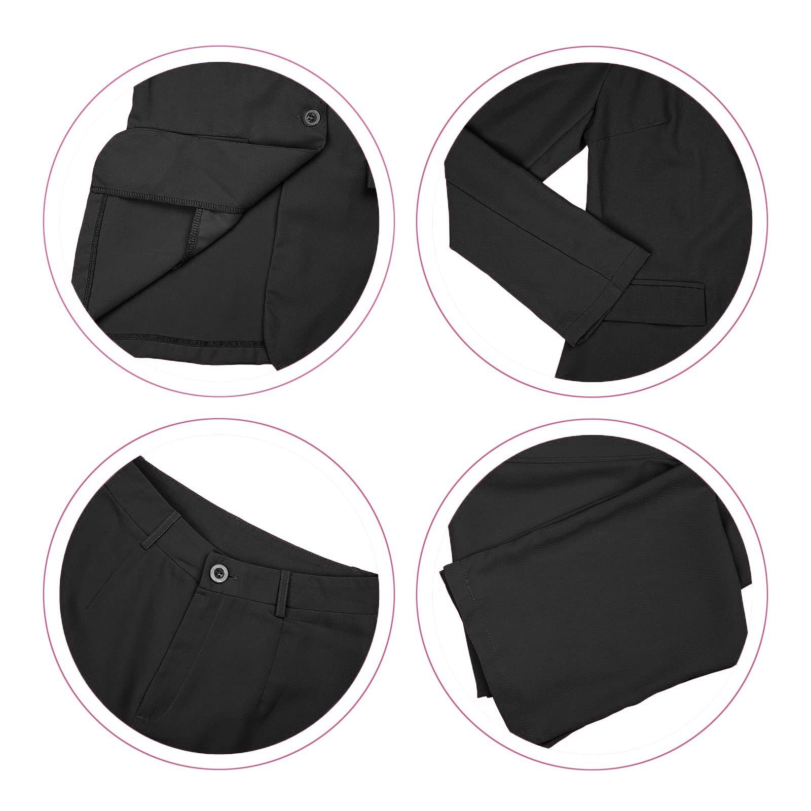 Completo Donna Elegante 2 Pezzi Gilet Giacca Lunga Maniche e Pantaloni in Vita Alta Tailleur Ragazze Eleganti Estate in Tinta Unita Vita Alta Curvy Pantalone Due Pezzi Suit Cerimonia Set per Donne