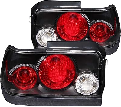 Tail Light Assembly for Toyota for Corolla 1993-1997 Bolt-on-Attachment Method Incandescent-Bulb Technology Black-Housing Clear-Lens 221113