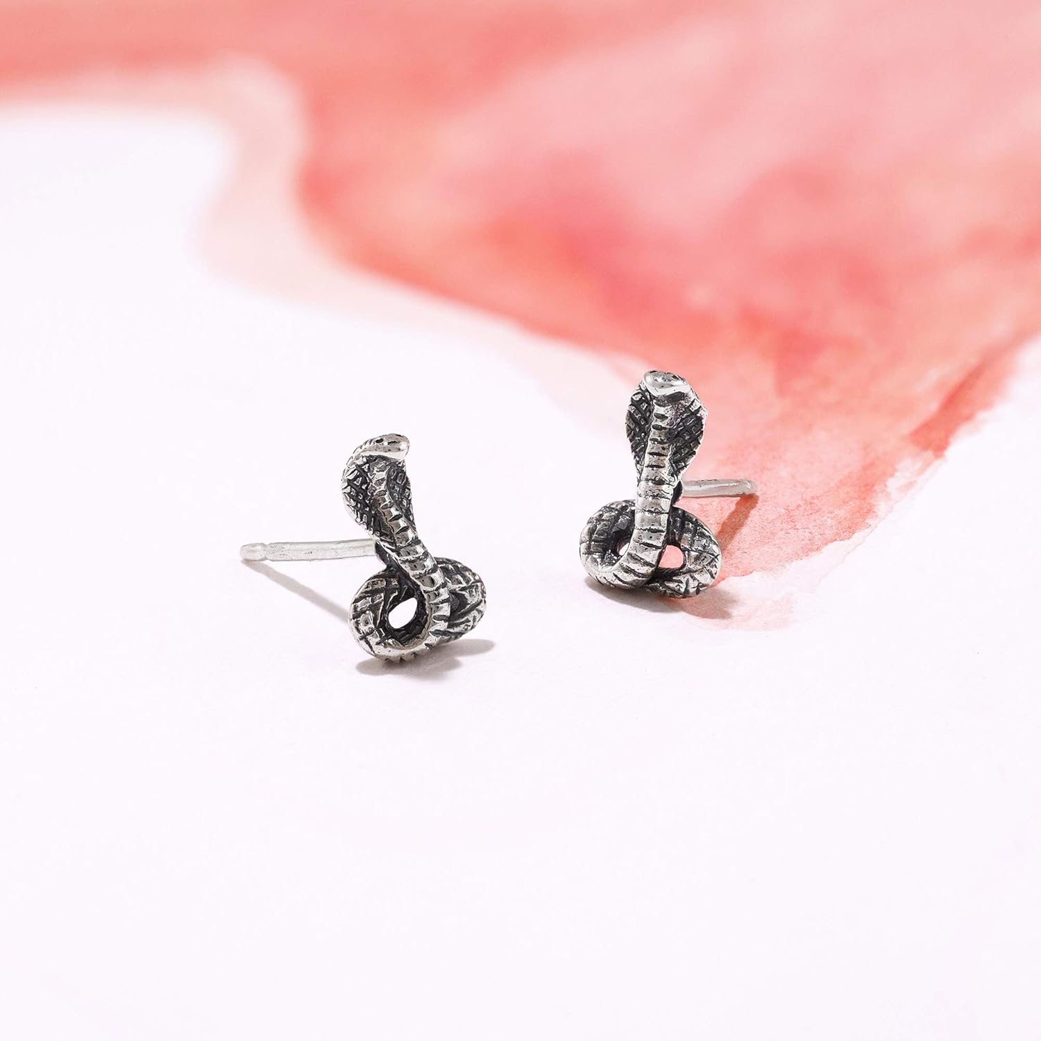 Boma Jewelry Sterling Silver King Cobra Snake Stud Earrings - Image 3