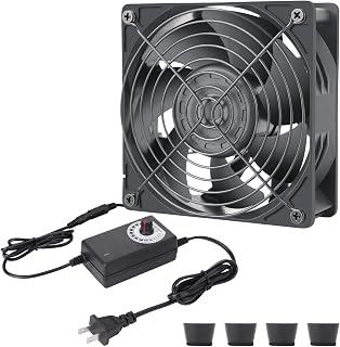 Computer Fan with AC Plug 120mm x 38mm, 110V 120V 220V 240V AC Variable Speed Fan AC Powerful Fan for Mining Rig Case Server Cabinet GPU Workstations DIY Cooling