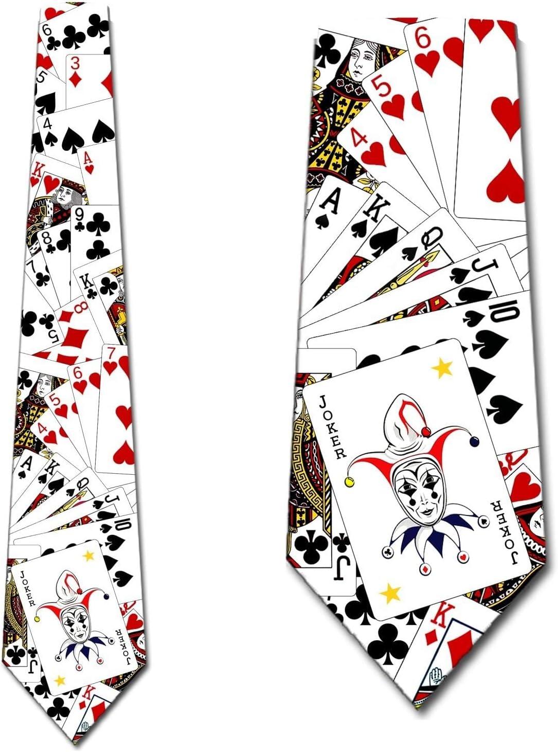 Three Rooker Card Ties Mens Poker Necktie