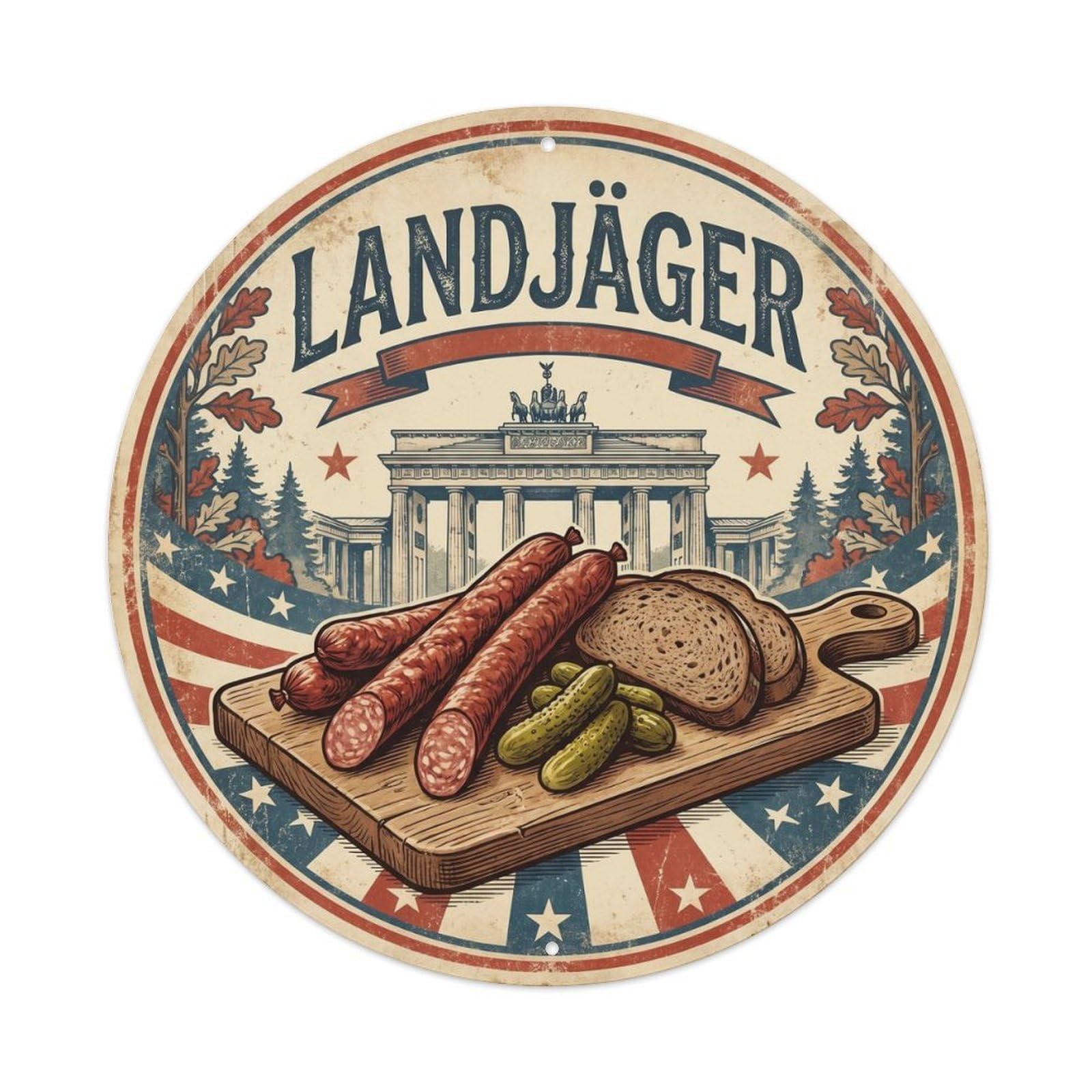 Landjager Smoked Meat Culinary Heritage Vintage Metal Tin Sign